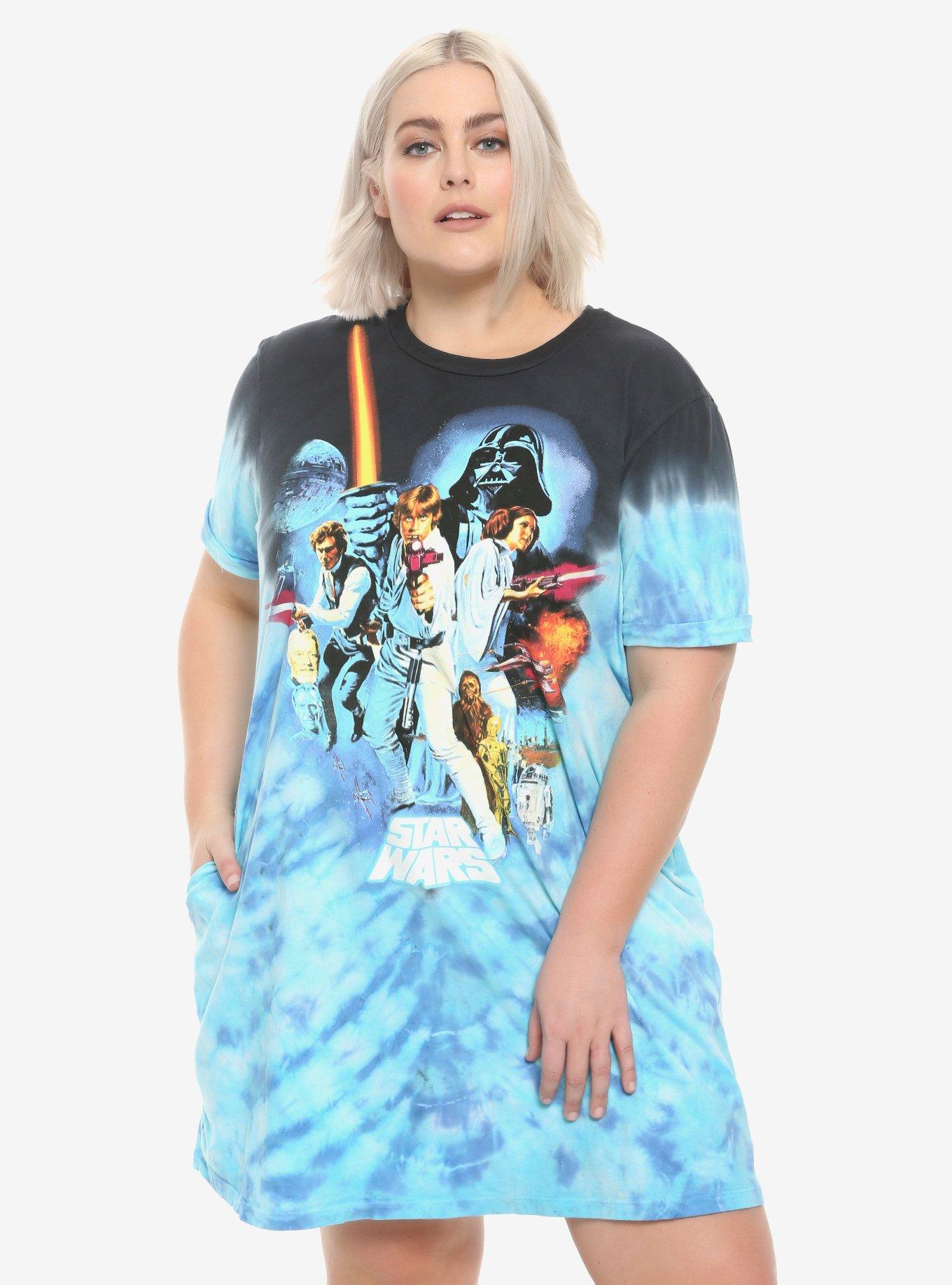 Her Universe Star Wars Tie-Dye T-Shirt Dress Plus Size, TIE DYE, hi-res