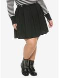 D-Ring Pleated Skirt Plus Size, BLACK, hi-res