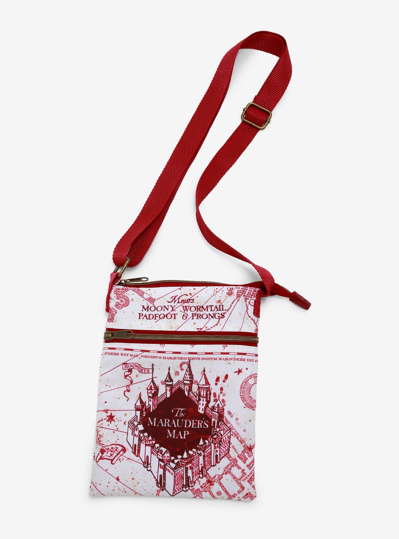 Loungefly Harry Potter Marauder's Map Burgundy Passport Crossbody Bag, , hi-res