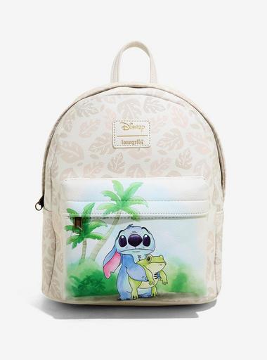 Loungefly Disney Stitch With Frog Mini Backpack Cream Watercolor Look FLAW‎ New loungefly-disney-stitch-game-  main image 3