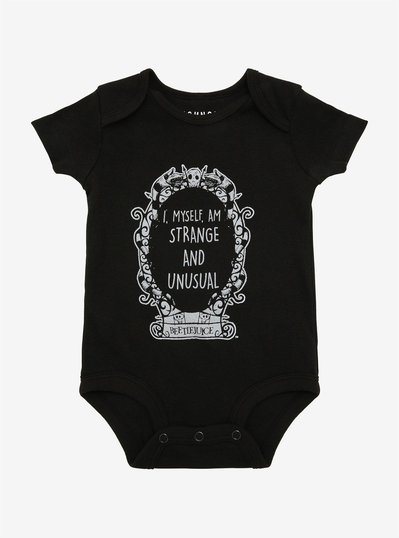Beetlejuice Strange and Unusual Infant Bodysuit - BoxLunch Exclusive, BLACK, hi-res