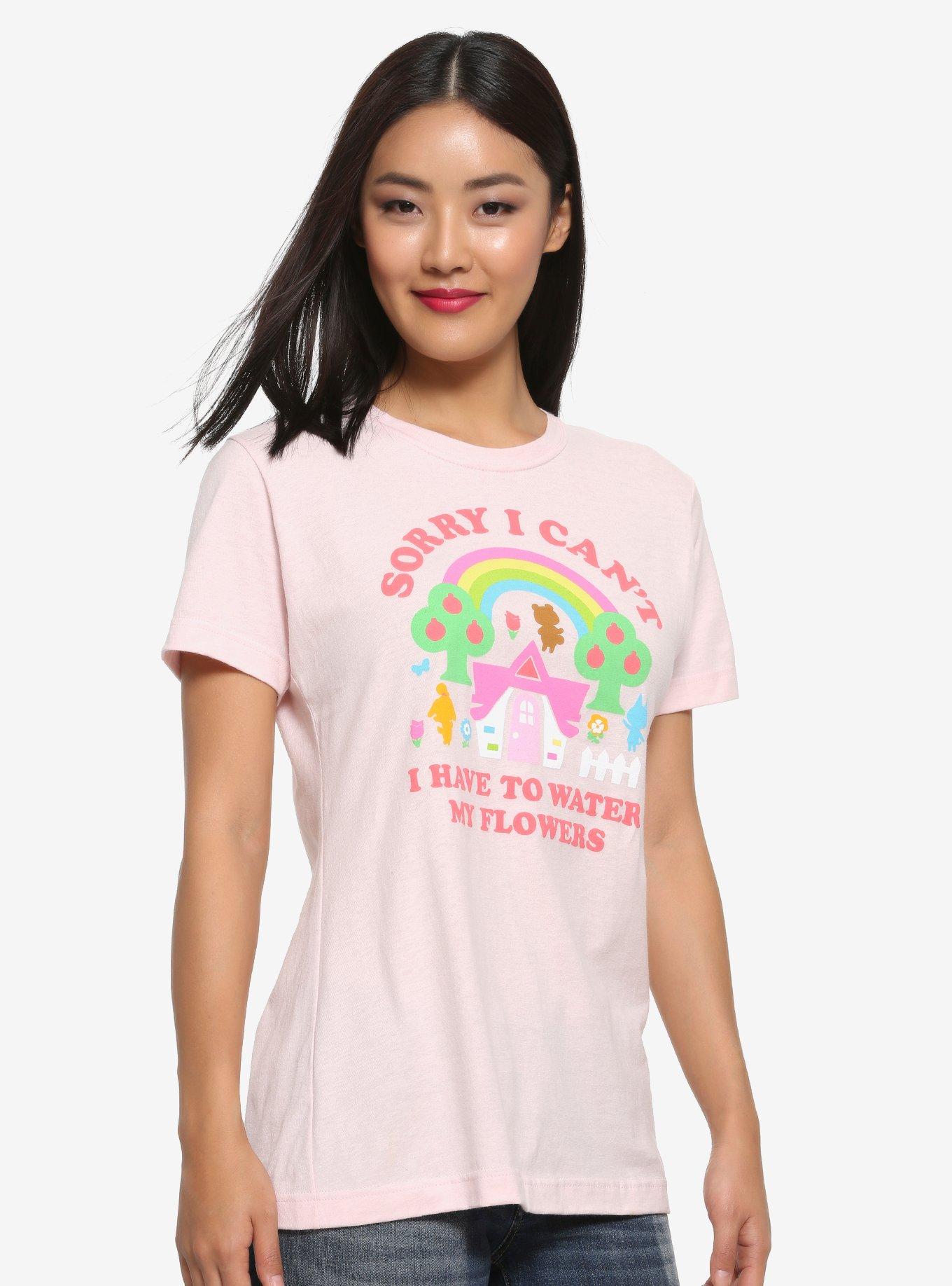Nintendo Animal Crossing Water My Flowers Women's T-Shirt - BoxLunch Exclusive, PINK, hi-res