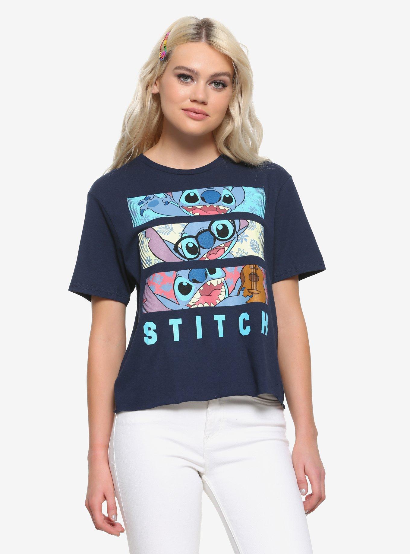 Disney Lilo & Stitch Vignettes Girls Crop T-Shirt, MULTI, hi-res