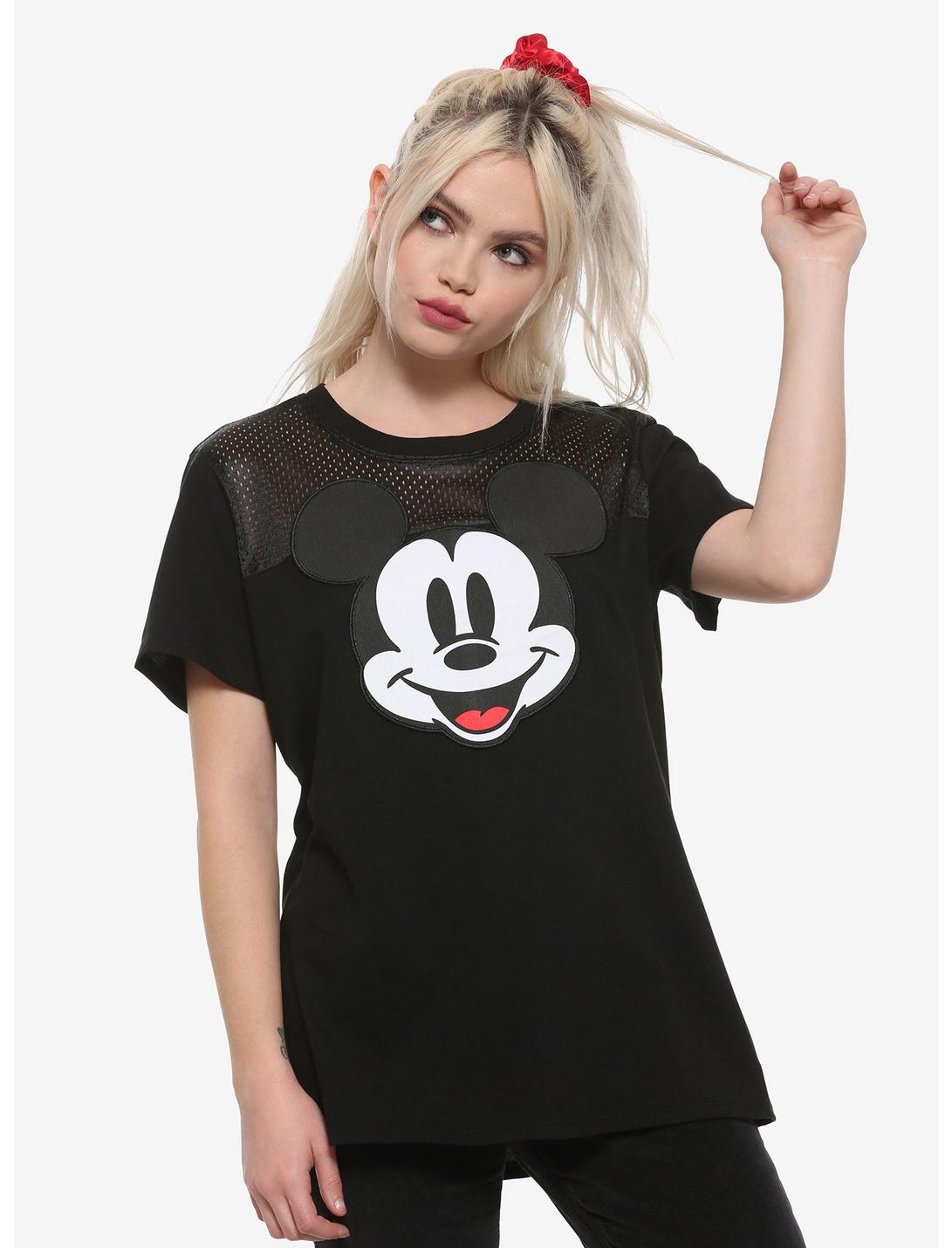 Disney Mickey Mouse Patch & Mesh Insert Girls T-Shirt, MULTI, hi-res