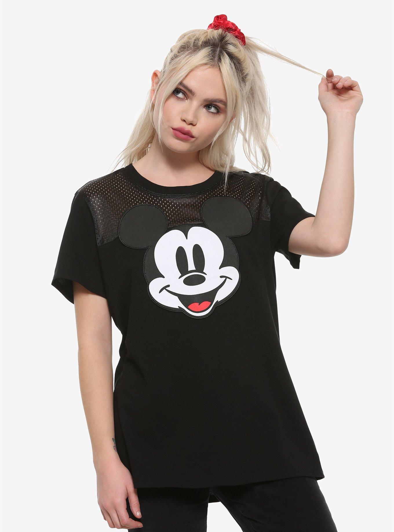 Disney Mickey Mouse Patch & Mesh Insert Girls T-Shirt, MULTI, hi-res