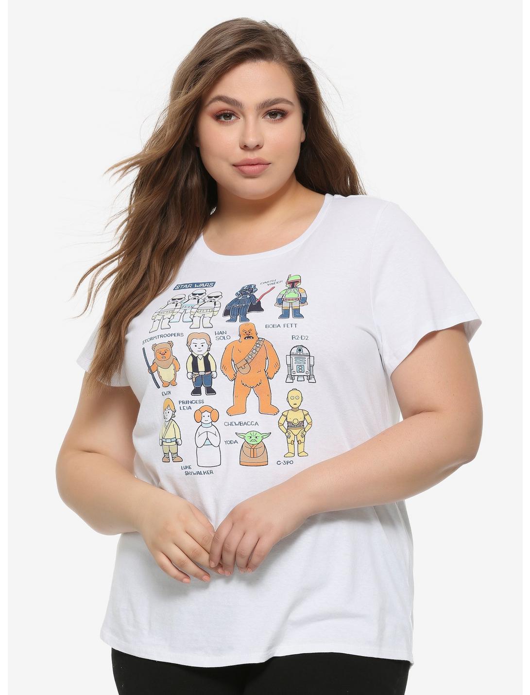Star Wars Character Doodle Girls T-Shirt Plus Size, MULTI, hi-res
