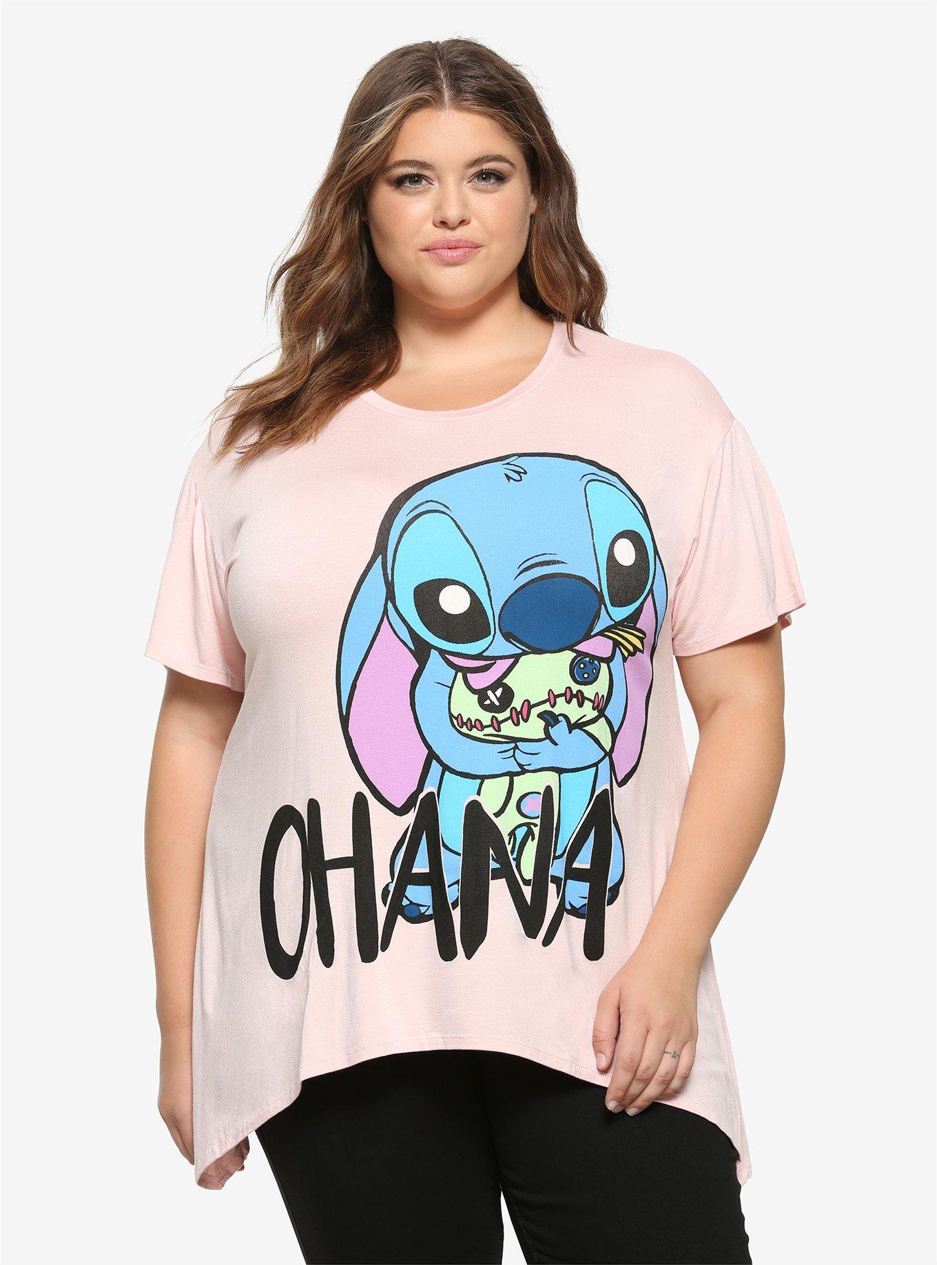 Disney Lilo & Stitch Ohana Shark Bite Girls T-Shirt Plus Size | Hot Topic