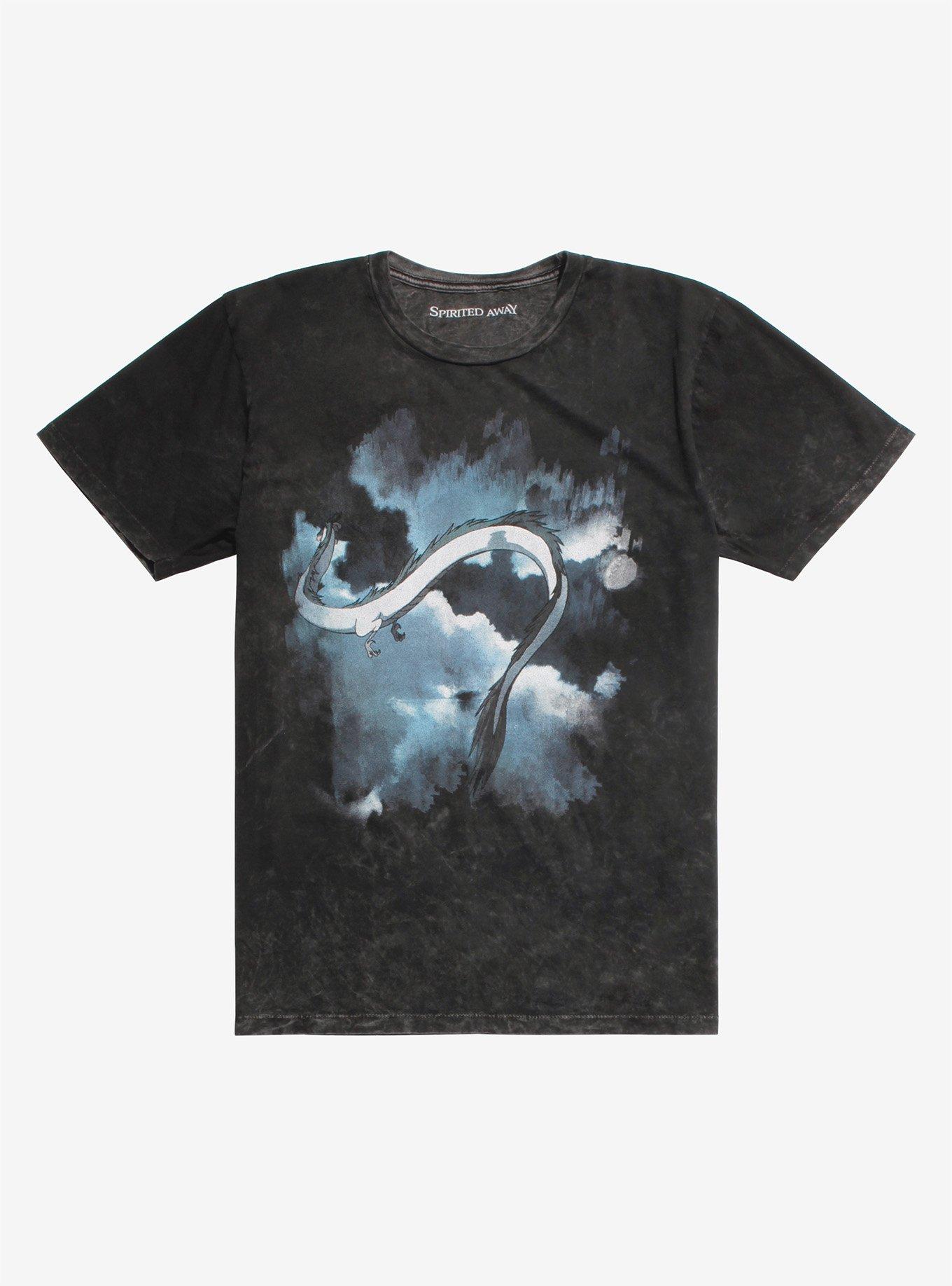 Studio Ghibli Spirited Away Haku Flying Acid Wash T-Shirt, MULTI, hi-res