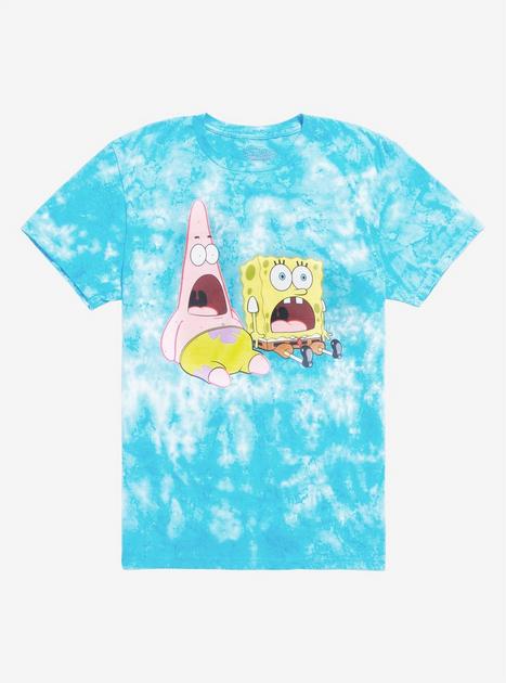 SpongeBob SquarePants Patrick & SpongeBob Screaming Tie-Dye T-Shirt ...