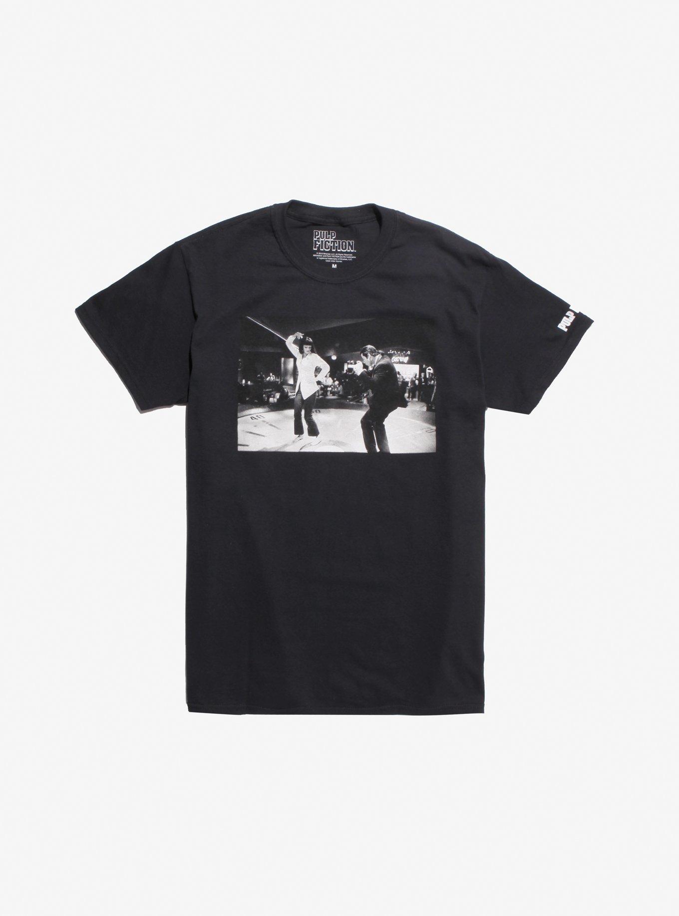 Pulp Fiction Dancing Black & White Photo T-Shirt, WHITE, hi-res