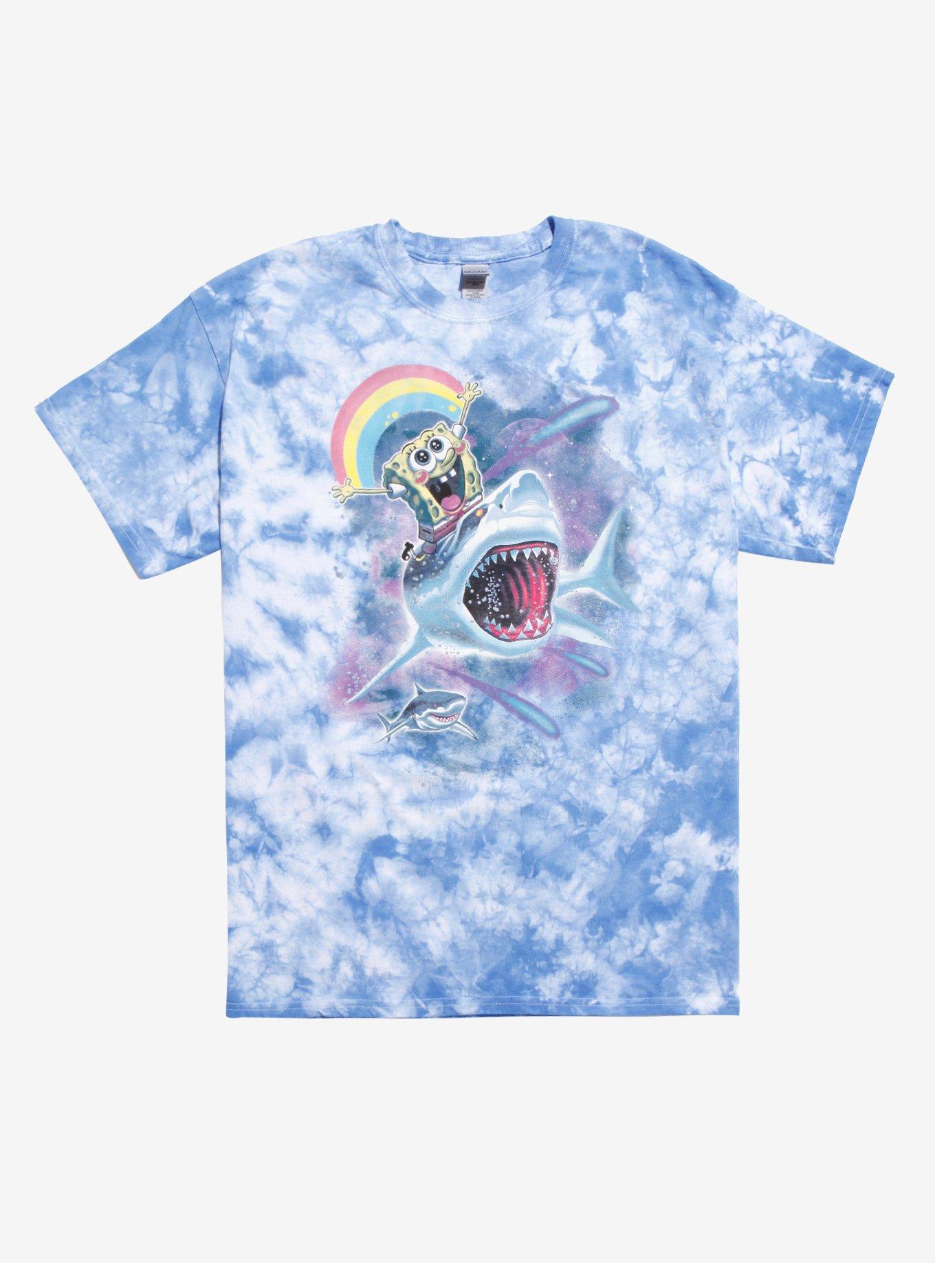 SpongeBob SquarePants SpongeBob Riding Shark Tie-Dye T-Shirt, MULTI, hi-res