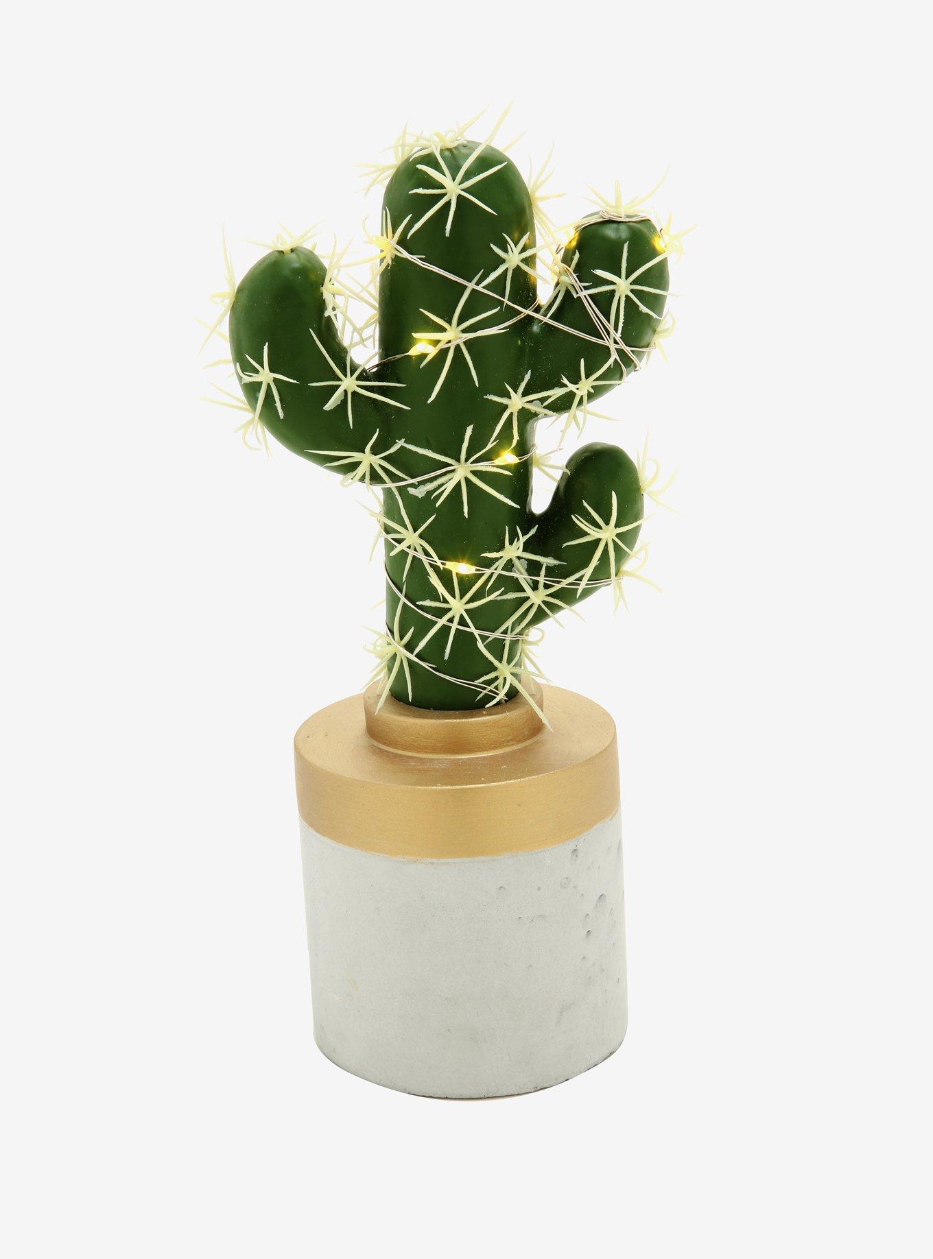 Faux Cactus Light With Ceramic Base, , hi-res