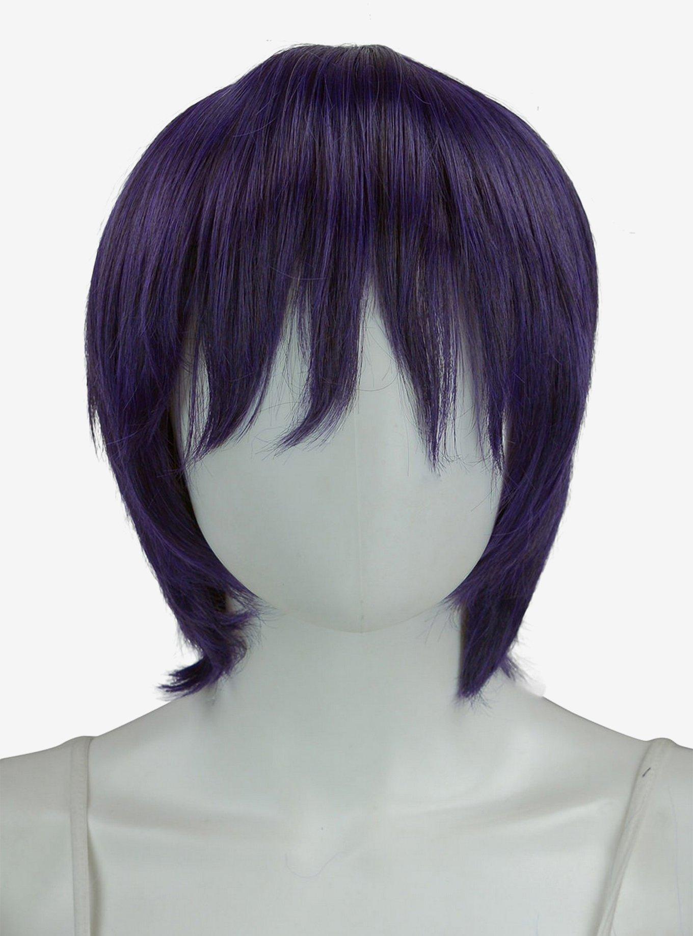 Short dark shop purple cosplay wig