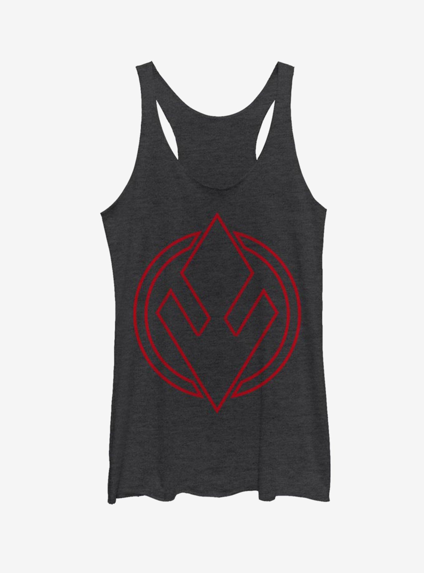 Star Wars Episode IX Rise of Skywalker Red Trooper Sith Trooper Emblem Girls Tank, BLK HTR, hi-res