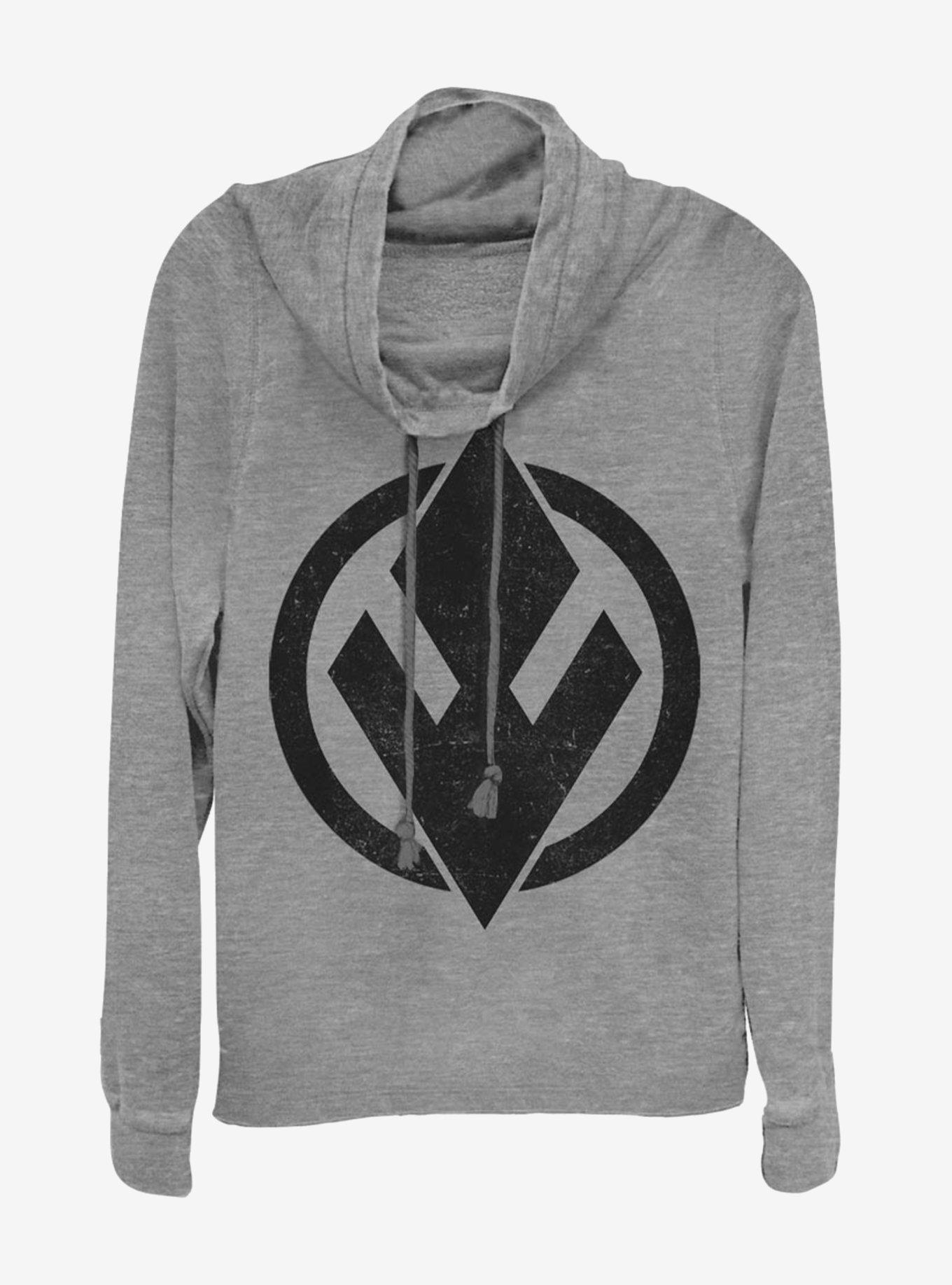 Star Wars Episode IX Rise of Skywalker Red Trooper SithTrooper Solid Emblem Cowl Neck Long-Sleeve Girls Top, , hi-res