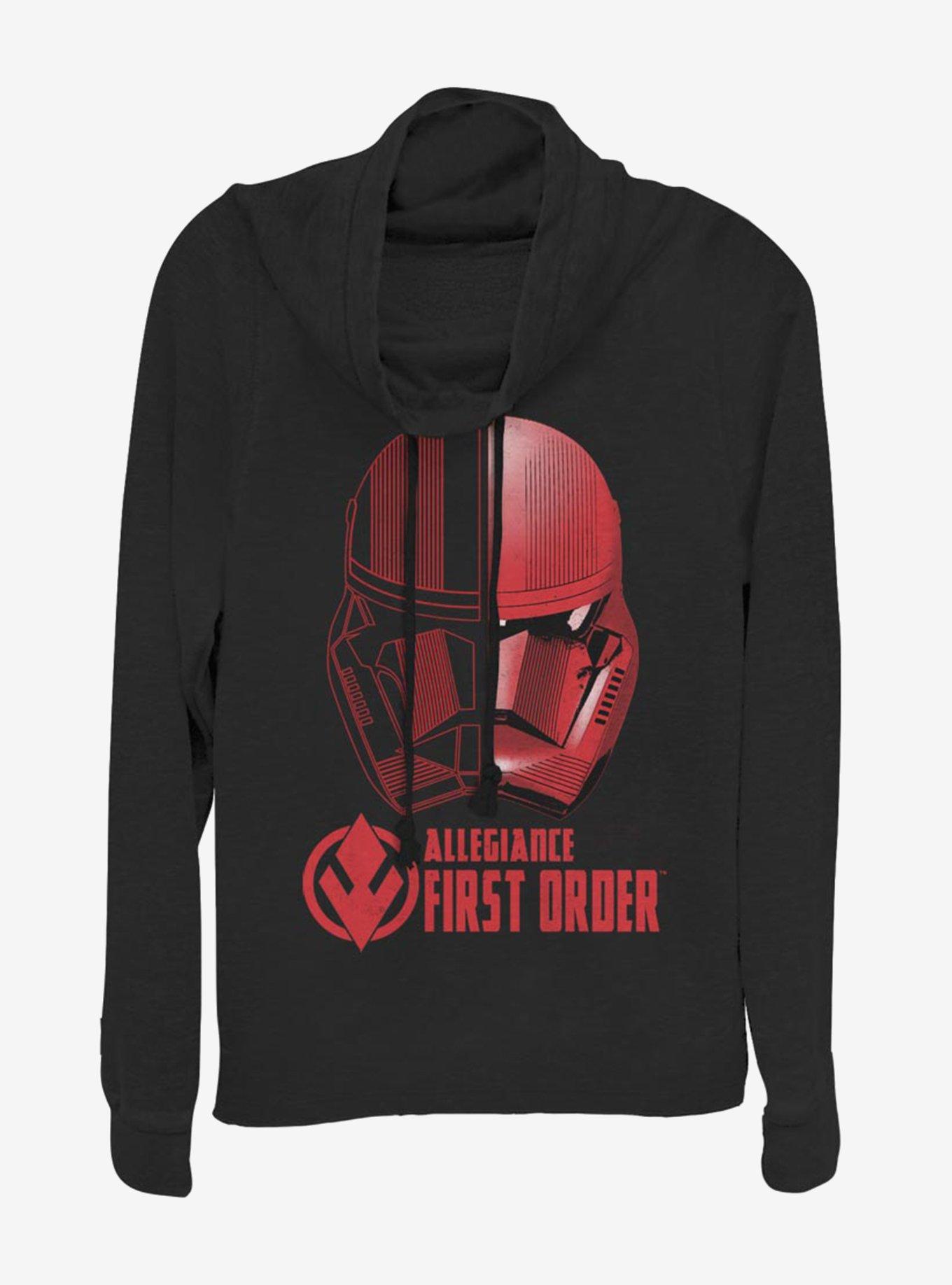 Star Wars Episode IX Rise of Skywalker Red Trooper Split Sith Trooper Cowl Neck Long-Sleeve Girls Top, , hi-res