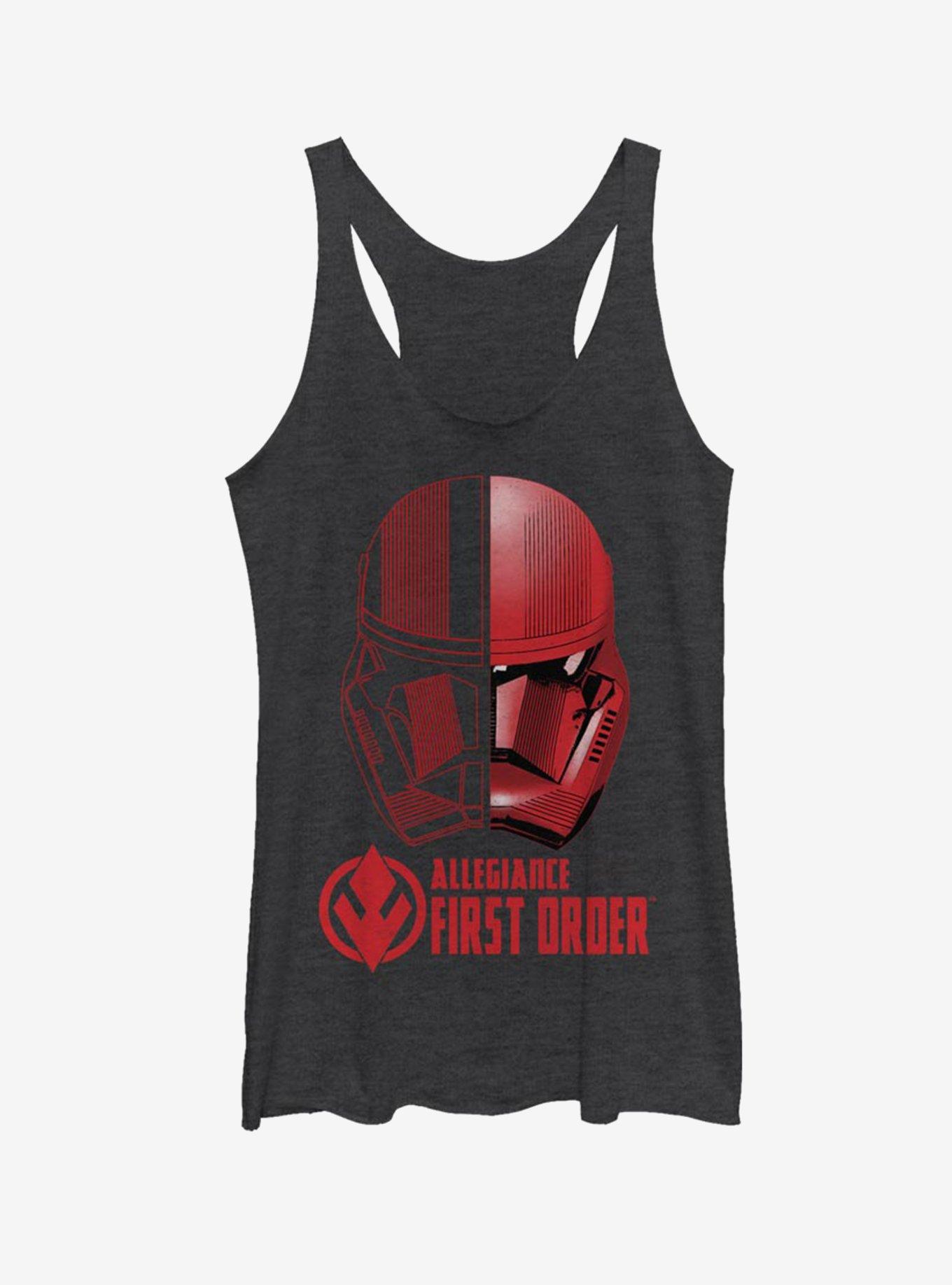 Star Wars Episode IX Rise of Skywalker Red Trooper Split Sith Trooper Girls Tank, BLK HTR, hi-res