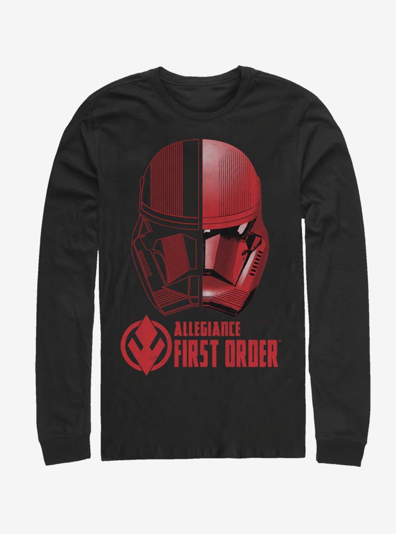 Star Wars Episode IX Rise of Skywalker Red Trooper Split Sith Trooper Long-Sleeve T-Shirt, BLACK, hi-res