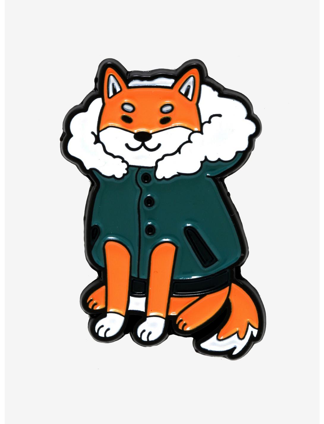 Fox in a Fur Vest Enamel Pin - BoxLunch Exclusive, , hi-res