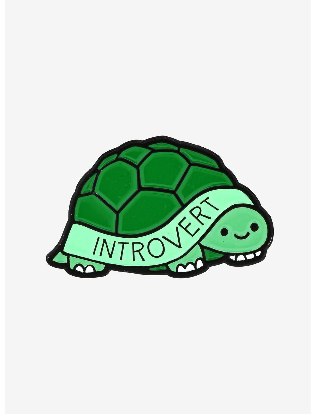 Turtle Introvert Enamel Pin - BoxLunch Exclusive, , hi-res