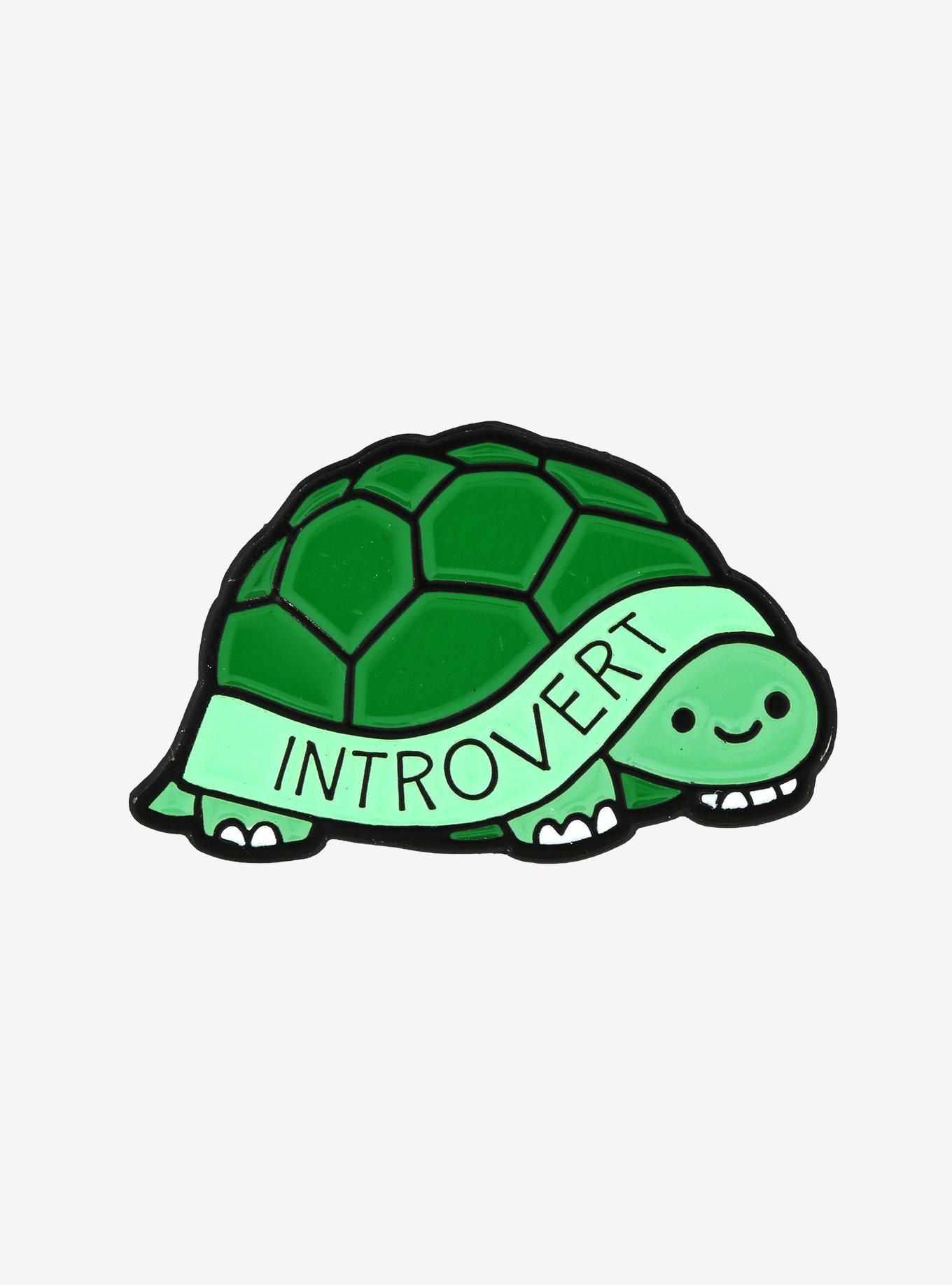 Turtle Introvert Enamel Pin - BoxLunch Exclusive, , hi-res