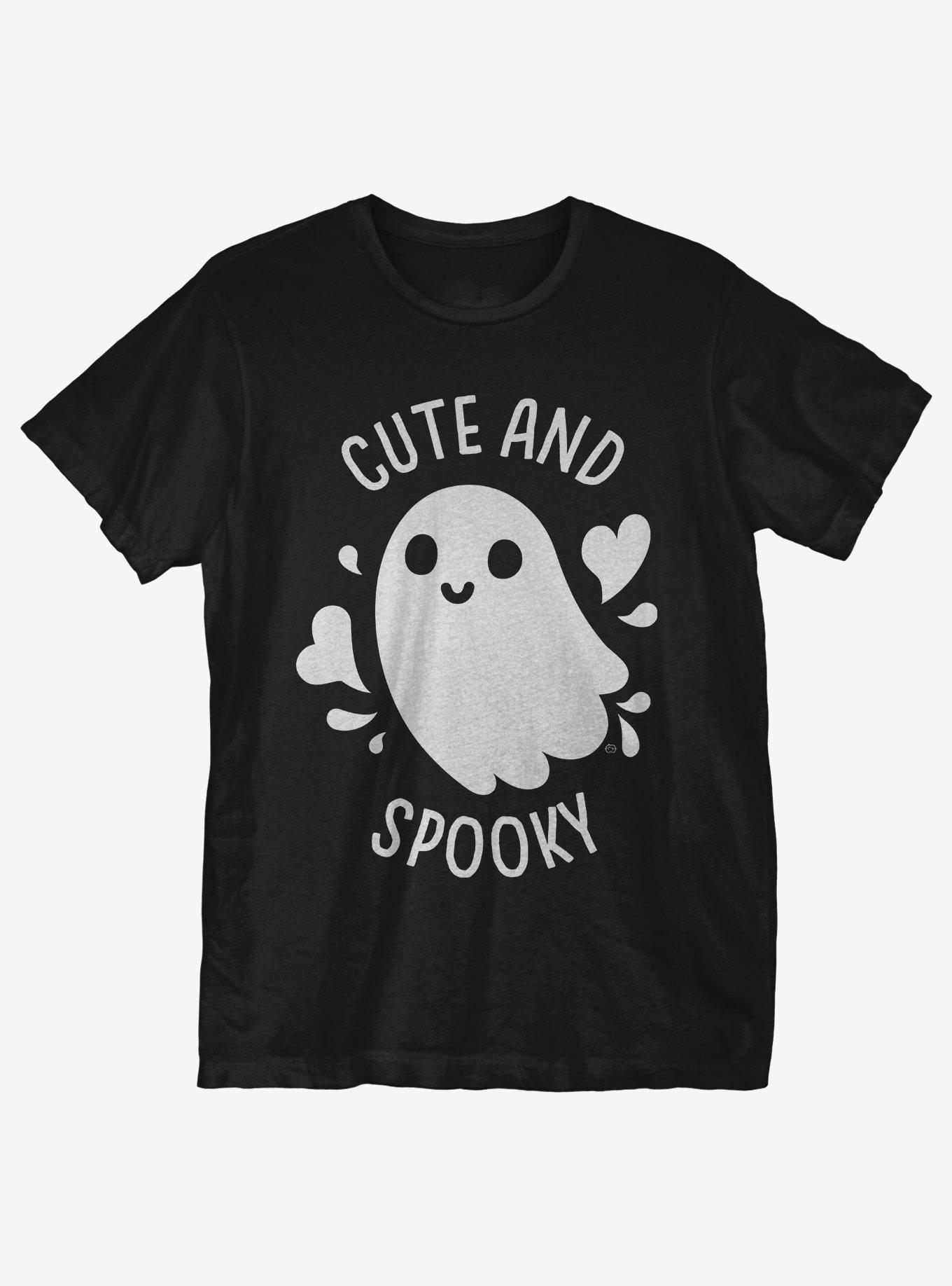 Cute and Spooky Ghost T-Shirt, BLACK, hi-res