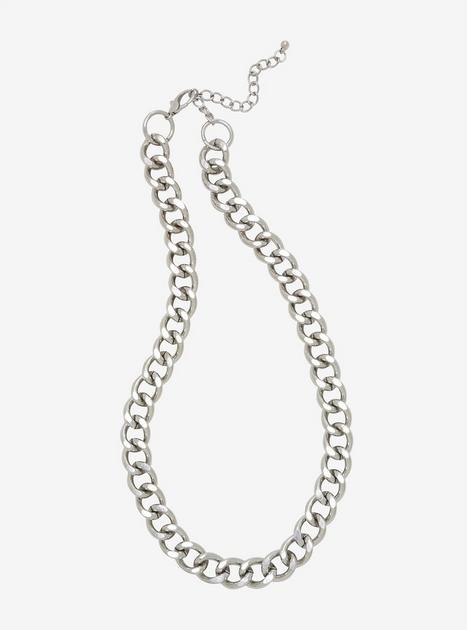 Silver Thick Chain Necklace | Hot Topic