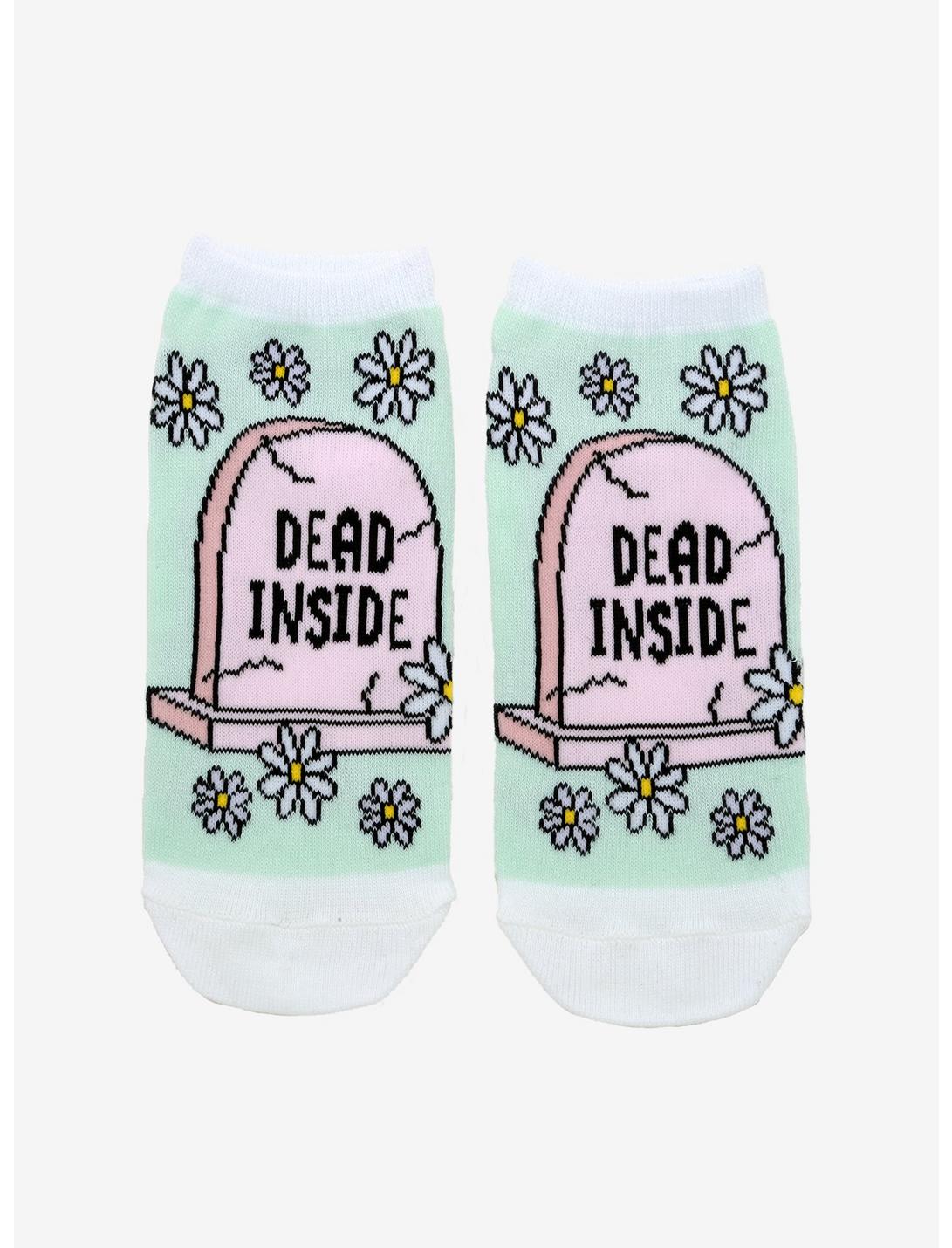 Daisy Dead Inside Tombstone No-Show Socks, , hi-res