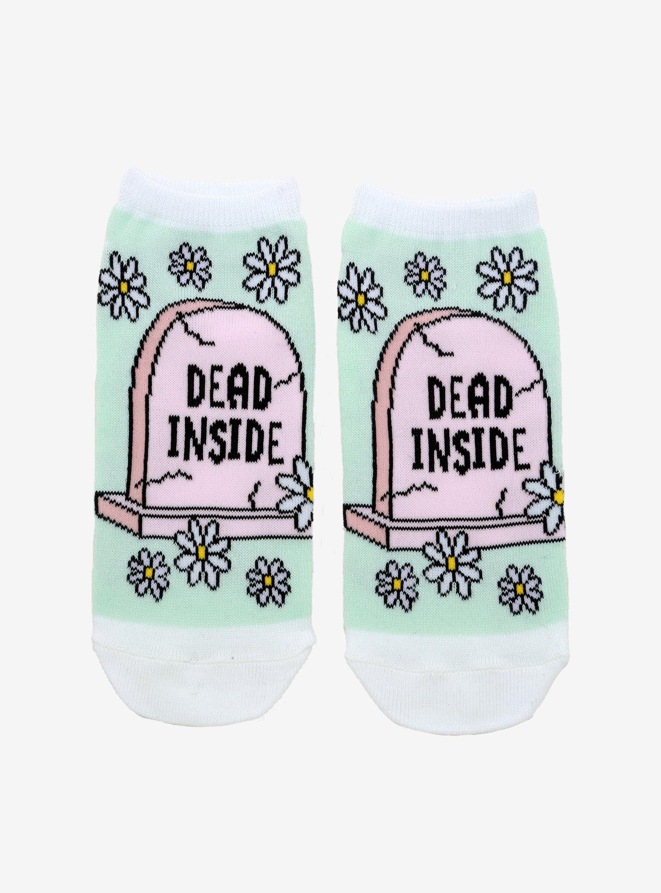 Daisy Dead Inside Tombstone No-Show Socks, , hi-res