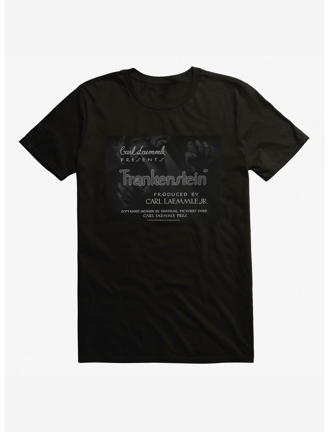 Frankenstein Title Card T-Shirt, BLACK, hi-res