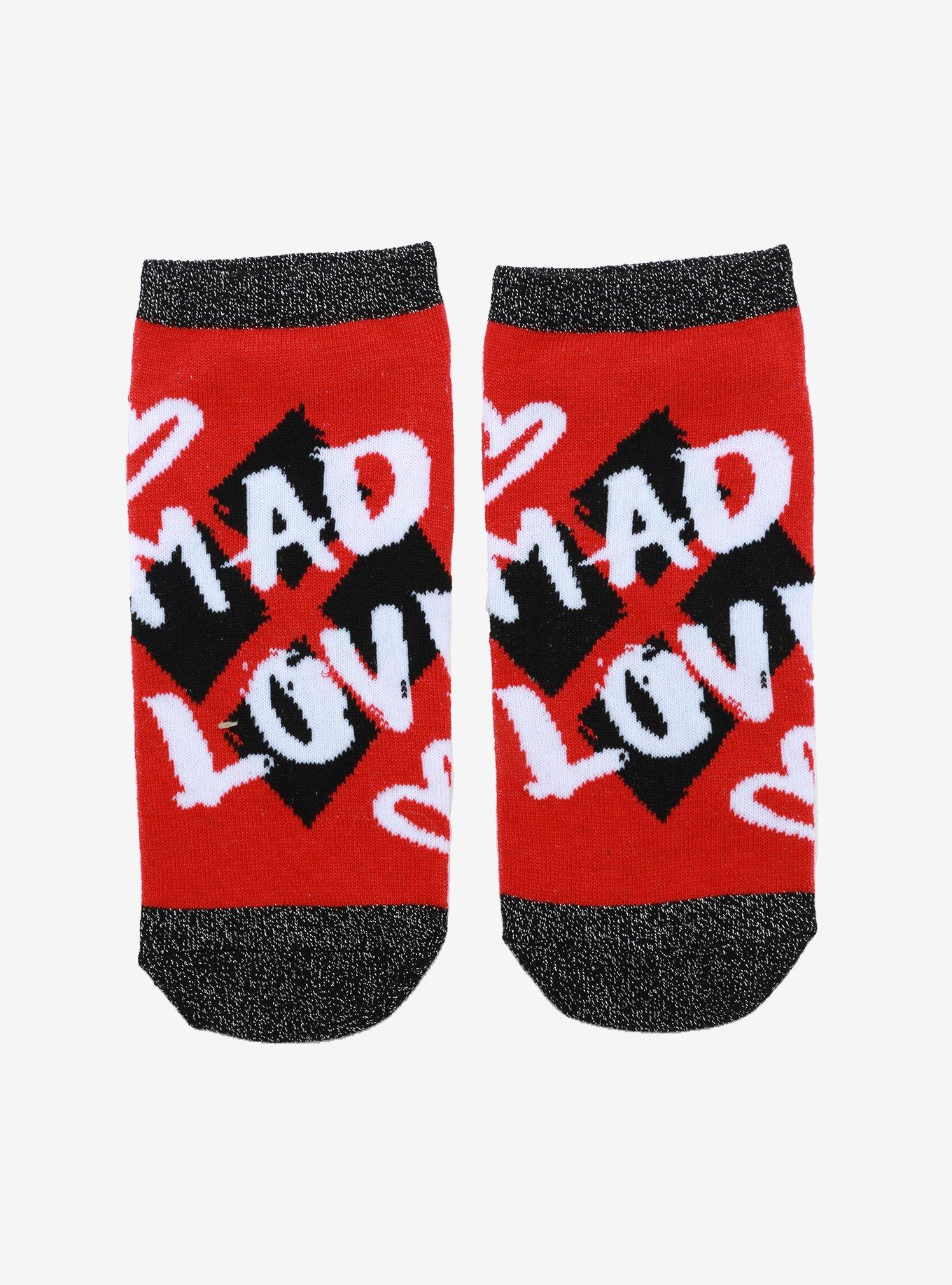 DC Comics Harley Quinn Mad Love No-Show Socks, , hi-res