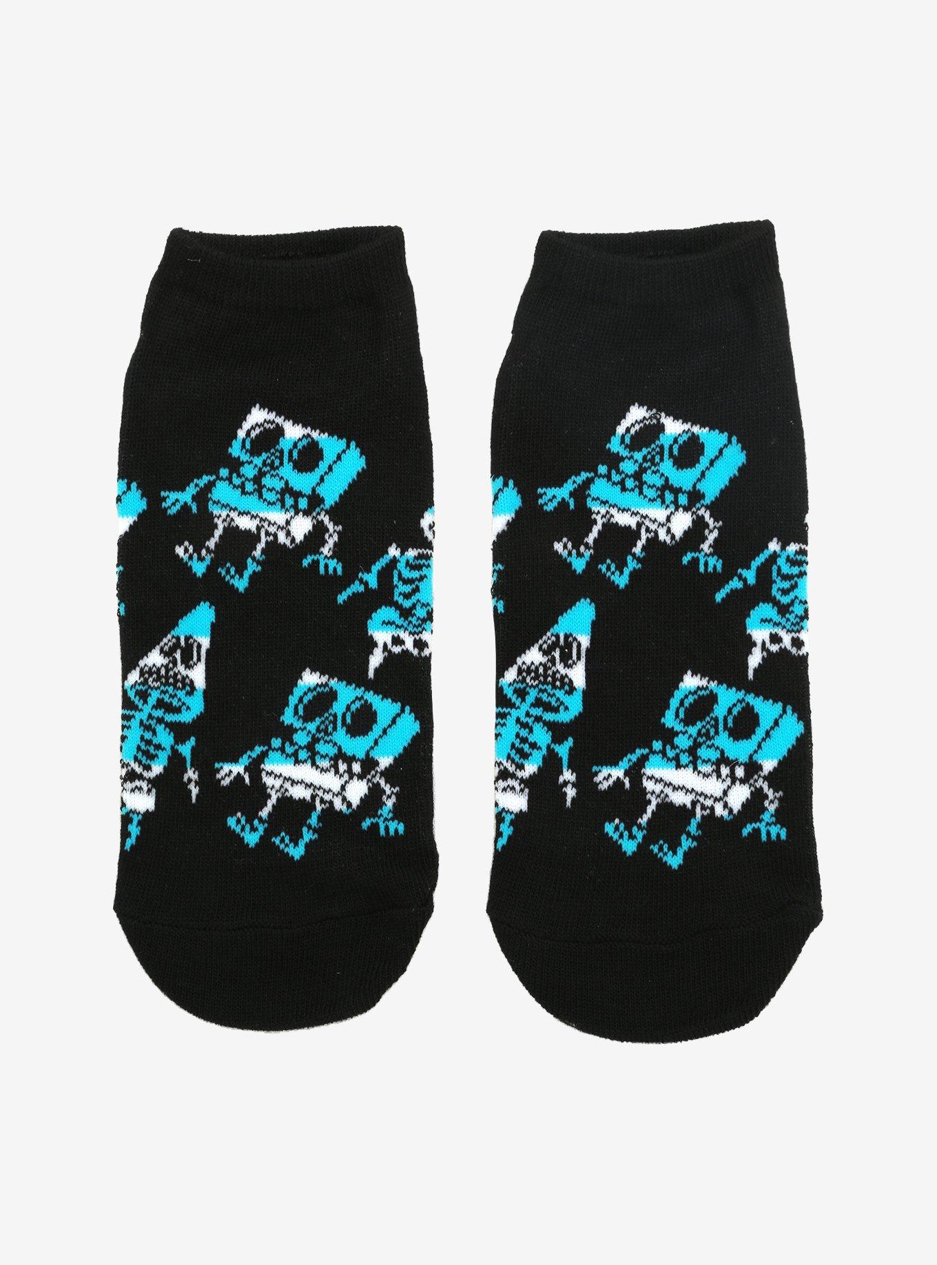 SpongeBob SquarePants SpongeBob & Patrick Skeletons No-Show Socks, , hi-res
