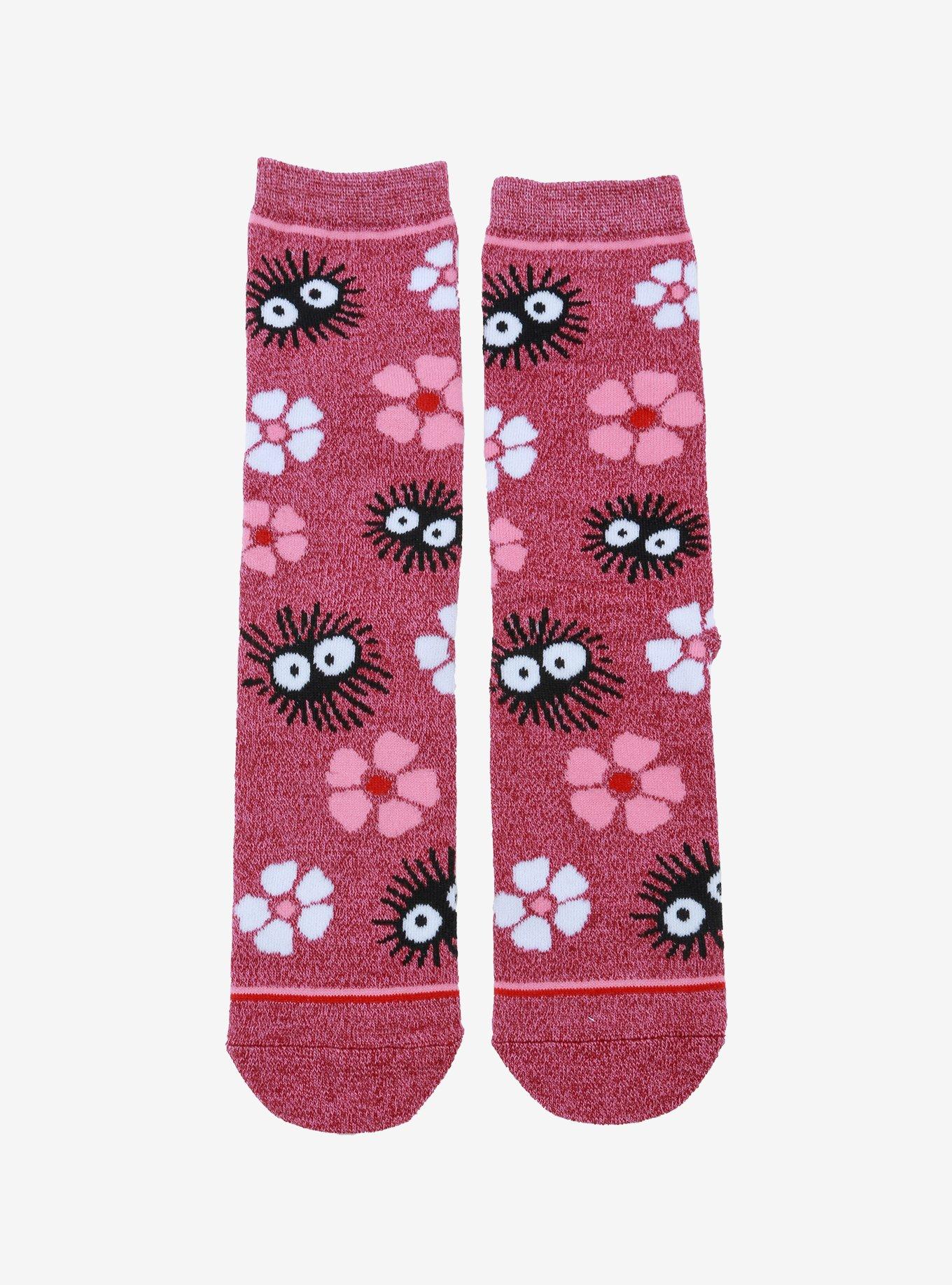 Studio Ghibli My Neighbor Totoro Soot Sprites & Flowers Crew Socks, , hi-res