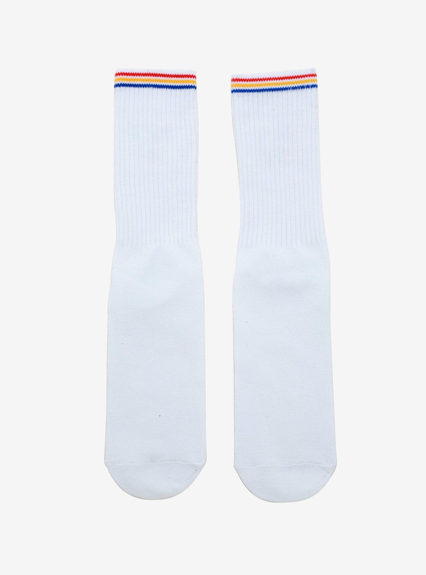 Back Off Striped Crew Socks, , hi-res