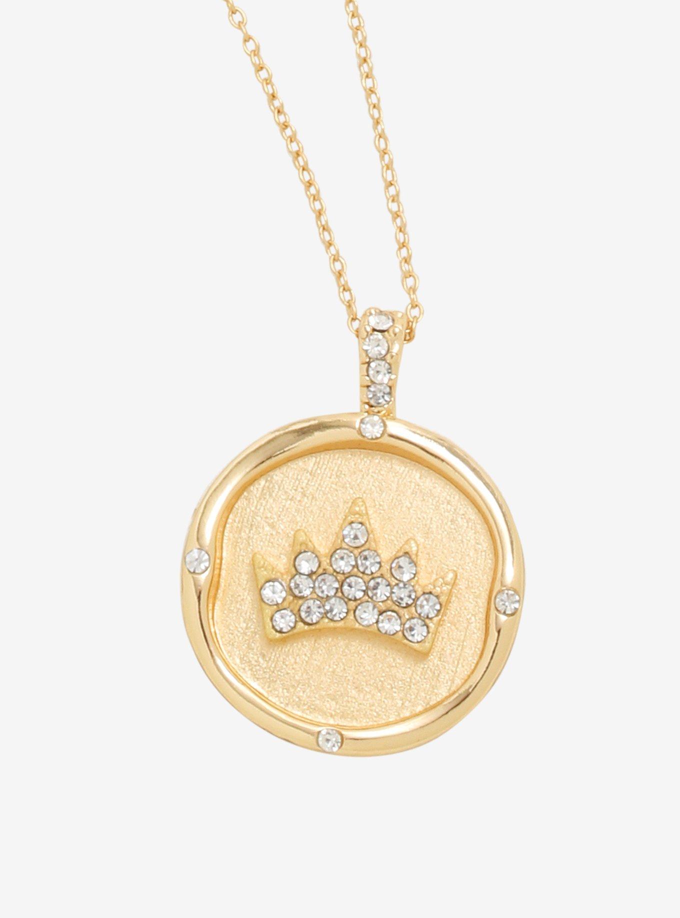 Disney Villains Rhinestone Crown Necklace, , hi-res