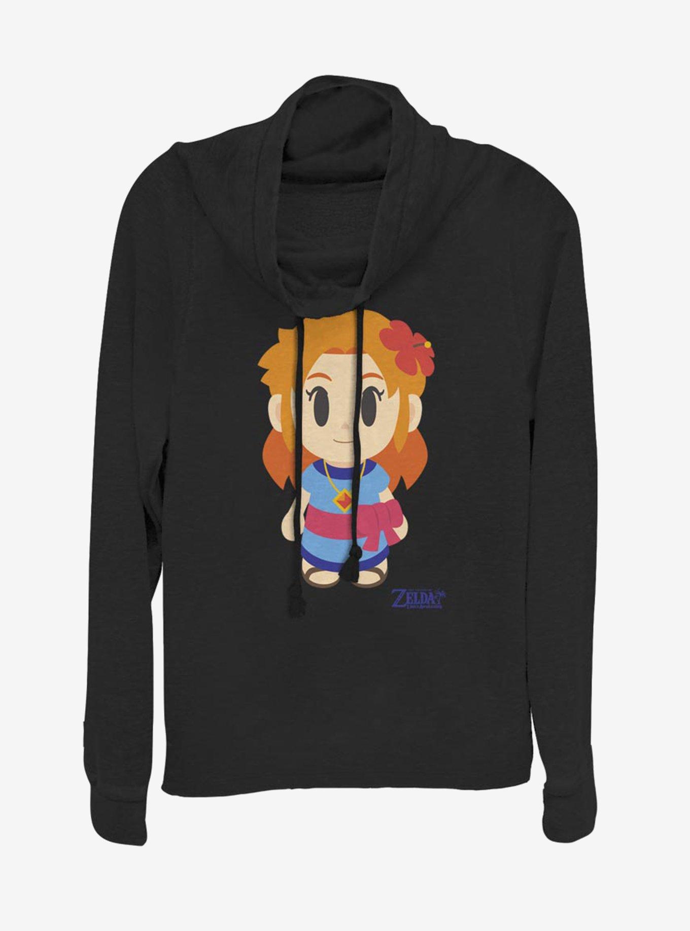Nintendo The Legend of Zelda: Link's Awakening Marin Avatar Color Cowlneck Long-Sleeve Womens Top, BLACK, hi-res