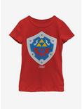 Nintendo The Legend of Zelda: Link's Awakening Hylian Shield Youth Girls T-Shirt, RED, hi-res
