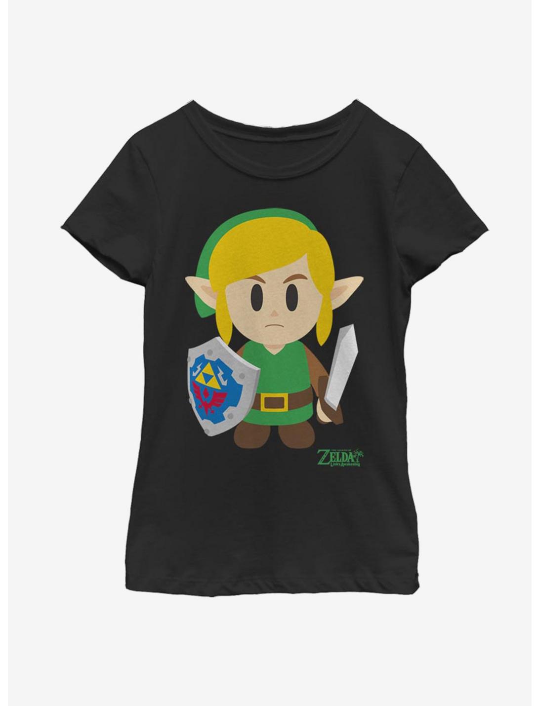 Nintendo The Legend of Zelda: Link's Awakening Link Avatar Color Youth Girls T-Shirt, BLACK, hi-res