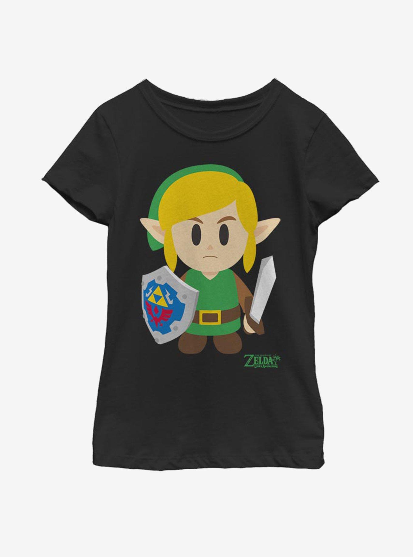 Nintendo The Legend of Zelda: Link's Awakening Link Avatar Color Youth Girls T-Shirt, BLACK, hi-res