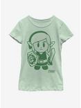 Nintendo The Legend of Zelda: Link's Awakening Link Avatar Outline Youth Girls T-Shirt, MINT, hi-res