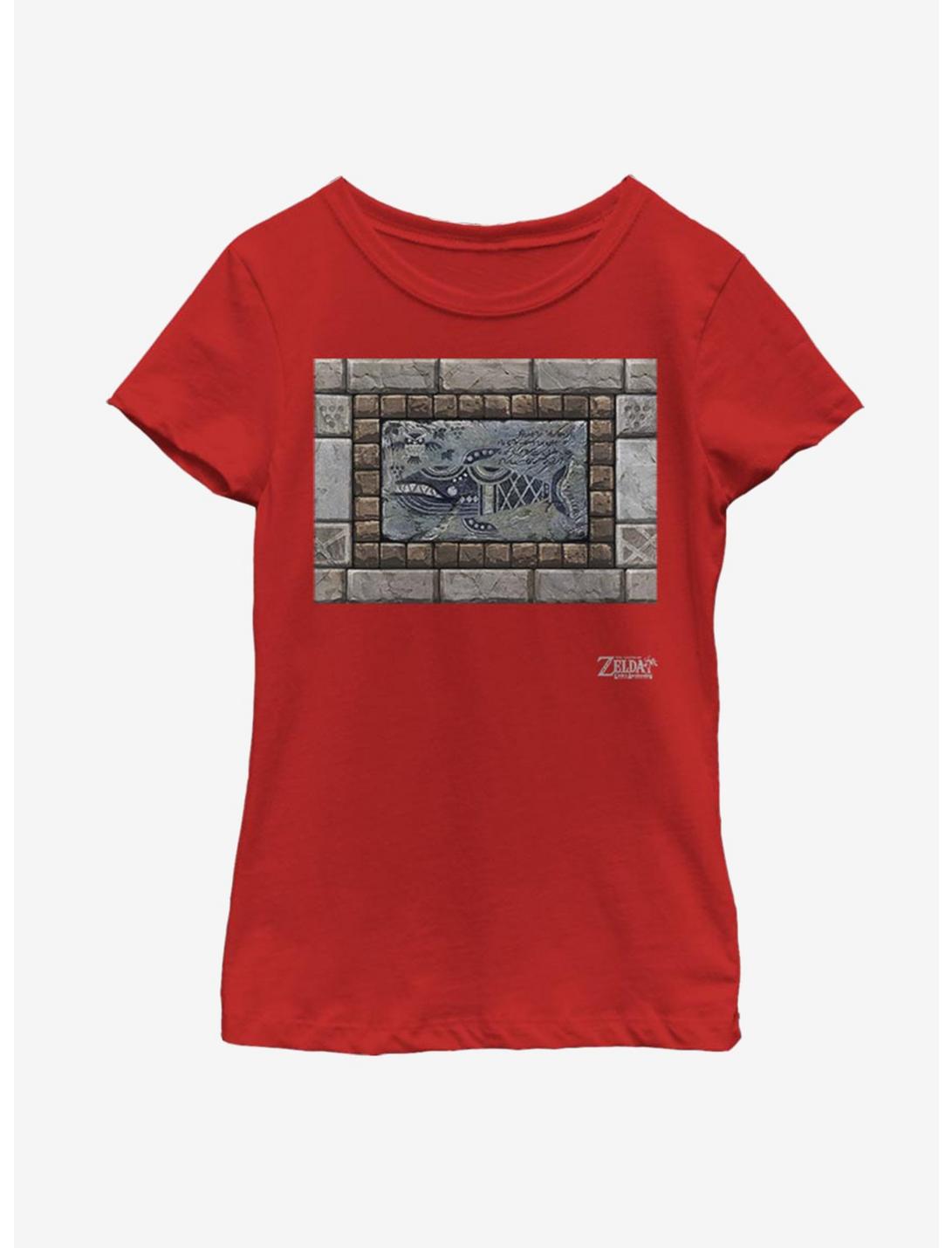 Nintendo The Legend of Zelda: Link's Awakening Whale Tablet Youth Girls T-Shirt, RED, hi-res