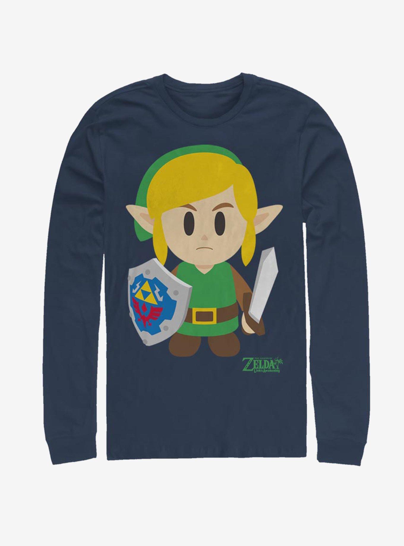 Nintendo The Legend of Zelda: Link's Awakening Link Avatar Color Long-Sleeve T-Shirt, NAVY, hi-res