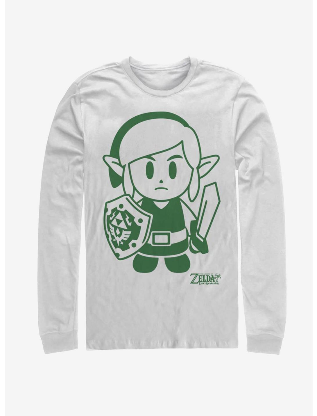 Nintendo The Legend of Zelda: Link's Awakening Link Avatar Outline Long-Sleeve T-Shirt, WHITE, hi-res