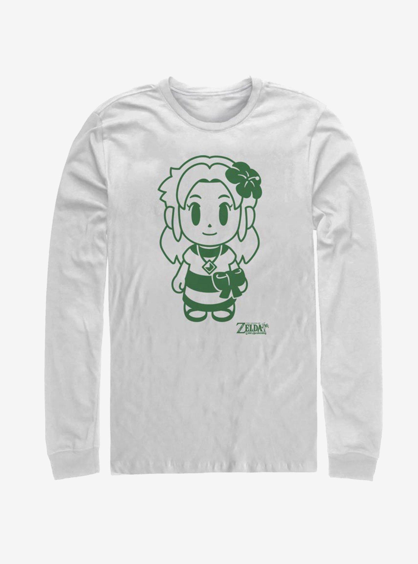 Nintendo The Legend of Zelda: Link's Awakening Marin Avatar Outline Long-Sleeve T-Shirt, WHITE, hi-res