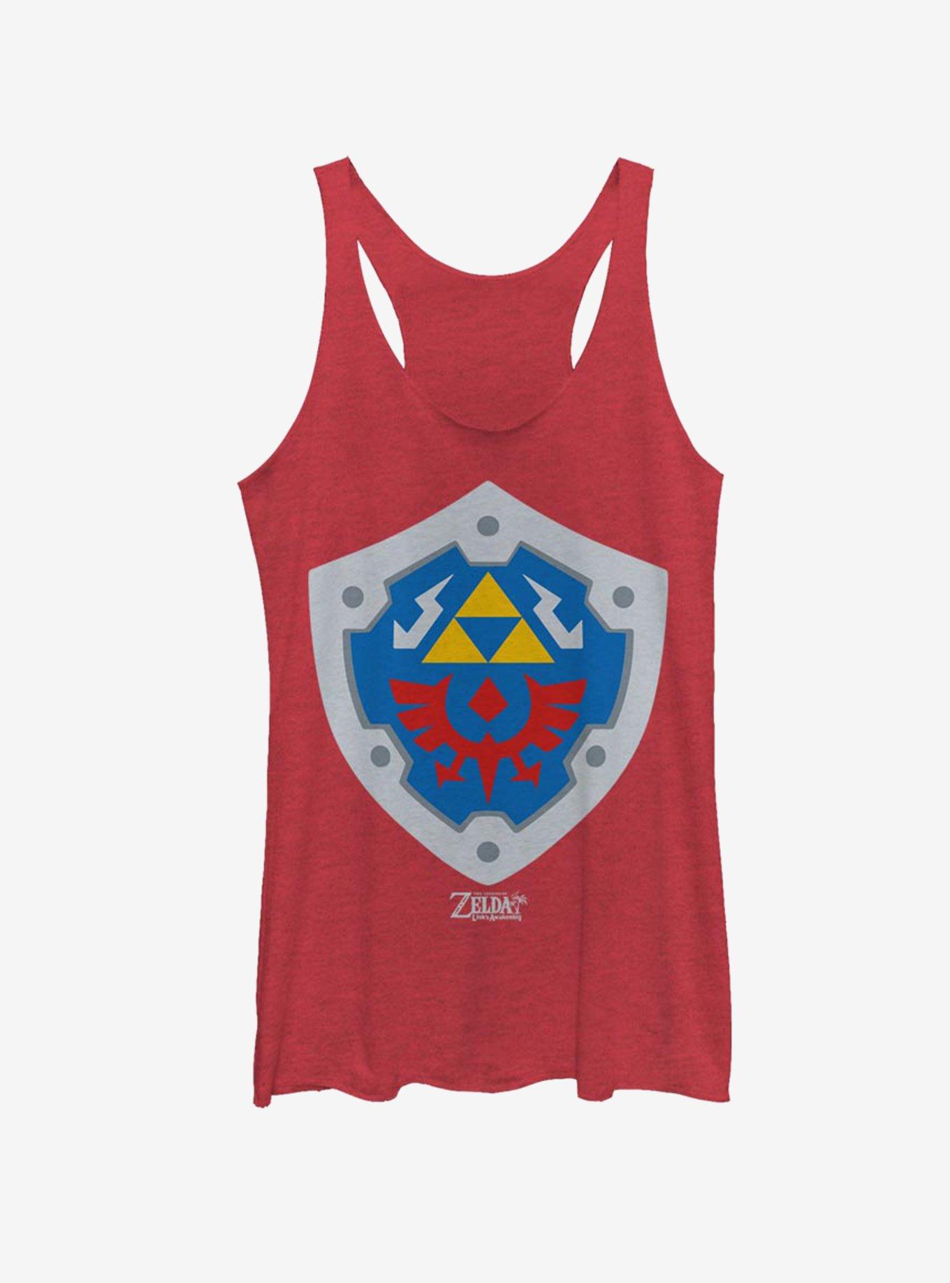 Nintendo The Legend of Zelda: Link's Awakening Hylian Shield Womens Tank Top, RED HTR, hi-res