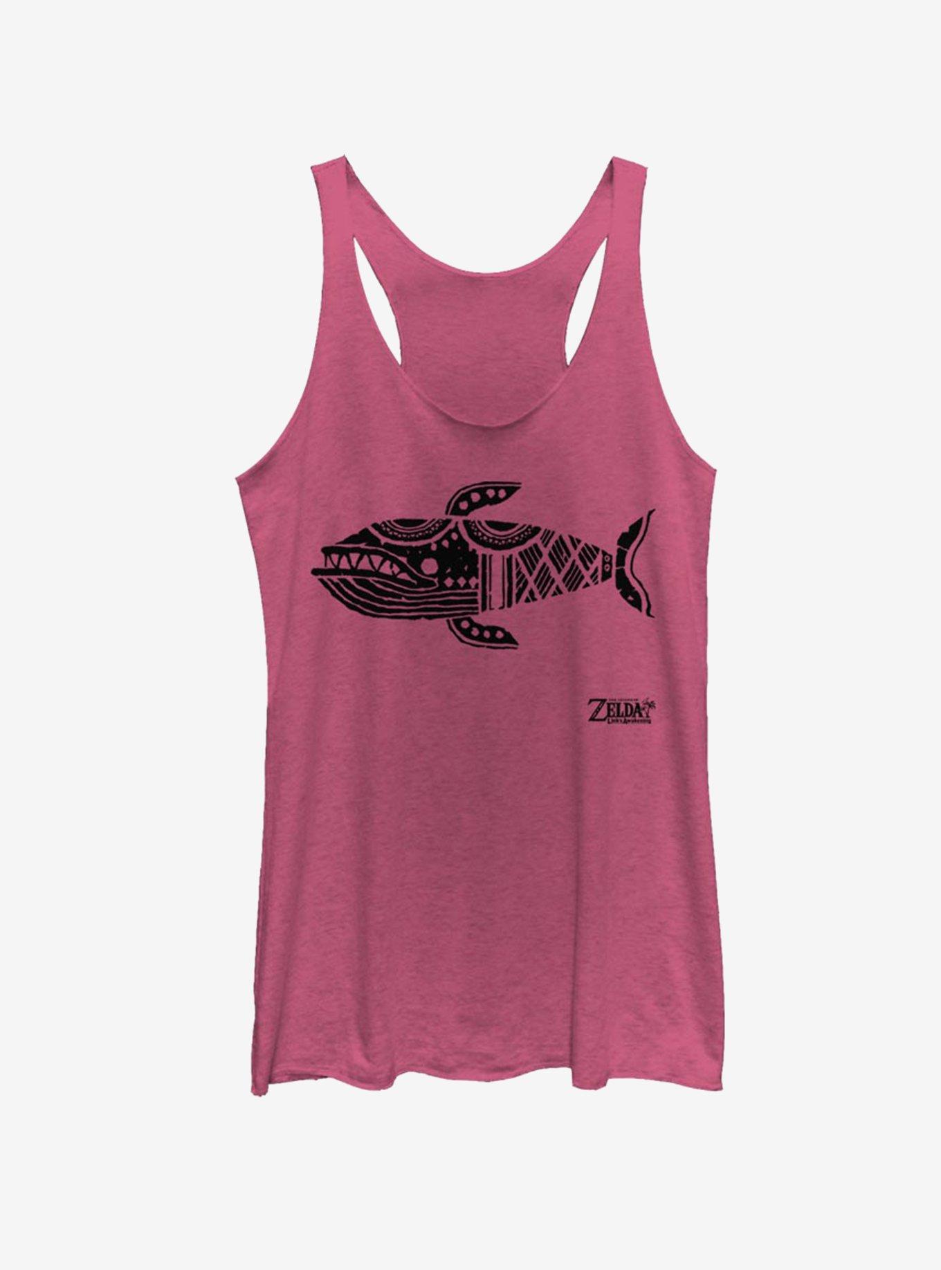 Nintendo The Legend of Zelda: Link's Awakening Whale Glyph Womens Tank Top, PINK HTR, hi-res