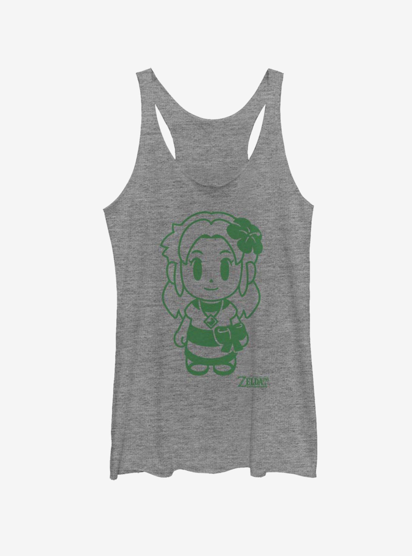 Nintendo The Legend of Zelda: Link's Awakening Marin Avatar Outline Womens Tank Top, GRAY HTR, hi-res