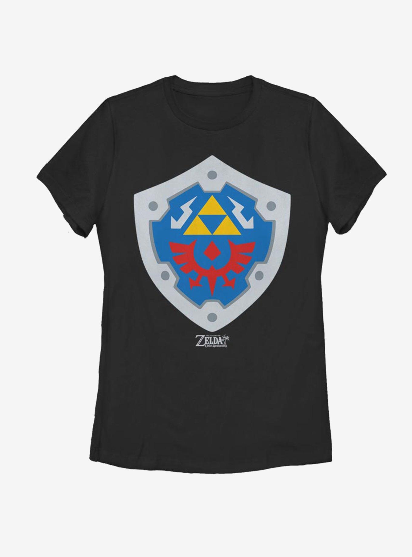 Nintendo The Legend of Zelda: Link's Awakening Hylian Shield Womens T-Shirt, BLACK, hi-res