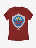 Nintendo The Legend of Zelda: Link's Awakening Hylian Shield Womens T-Shirt, RED, hi-res