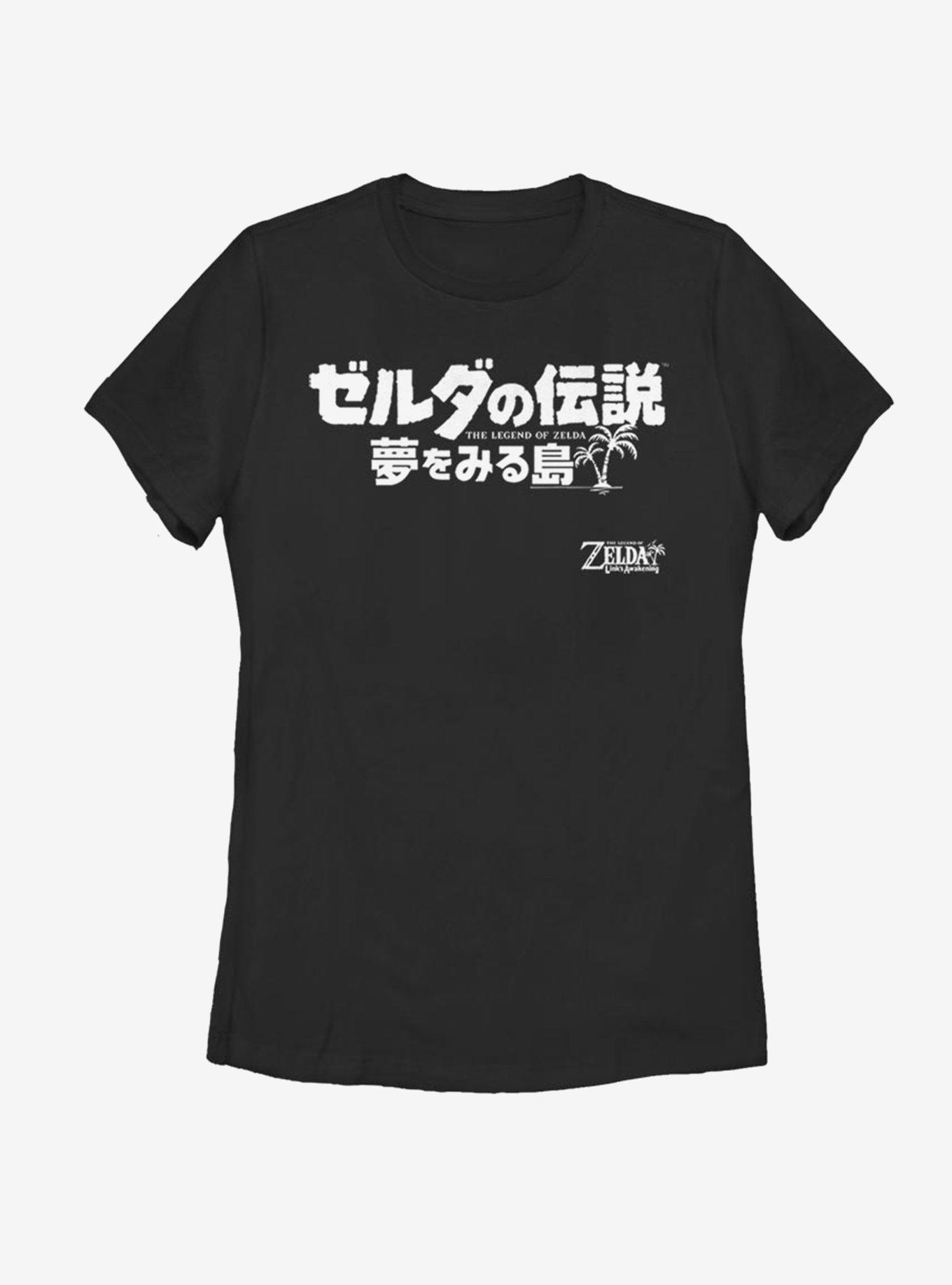 Nintendo The Legend Of Zelda: Link's Awakening Japanese Text Womens T-Shirt, BLACK, hi-res